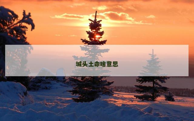 城头土命啥意思