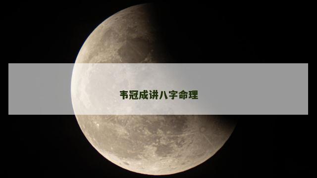 韦冠成讲八字命理