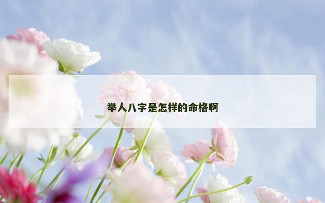 举人八字是怎样的命格啊 举人八字是怎样的命格啊