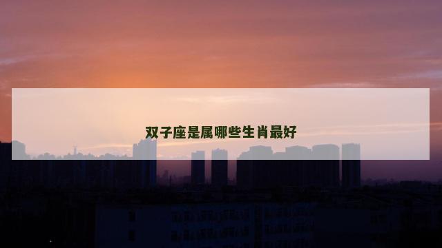 双子座是属哪些生肖最好