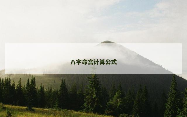 八字命宫计算公式