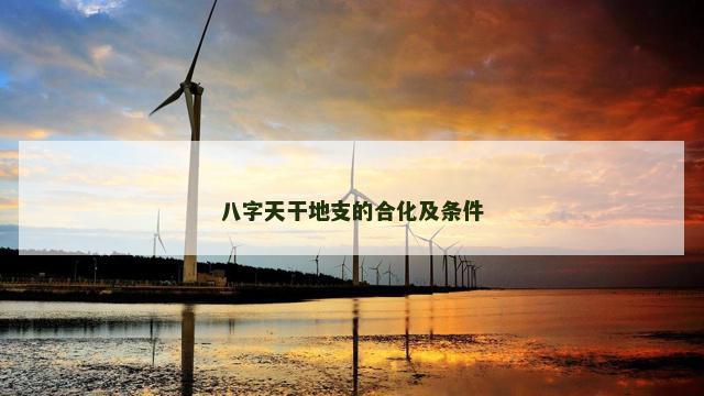 八字天干地支的合化及条件