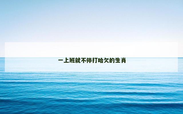 一上班就不停打哈欠的生肖