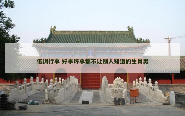 低调行事 好事坏事都不让别人知道的生肖男