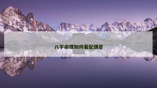 八字命理如何看配偶星 八字命理如何看配偶星