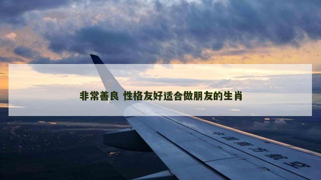 非常善良 性格友好适合做朋友的生肖