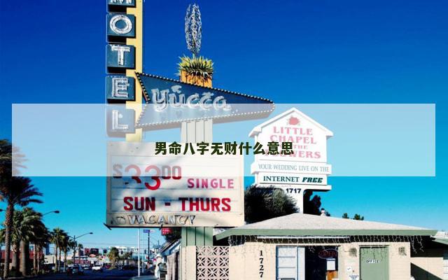 男命八字无财什么意思