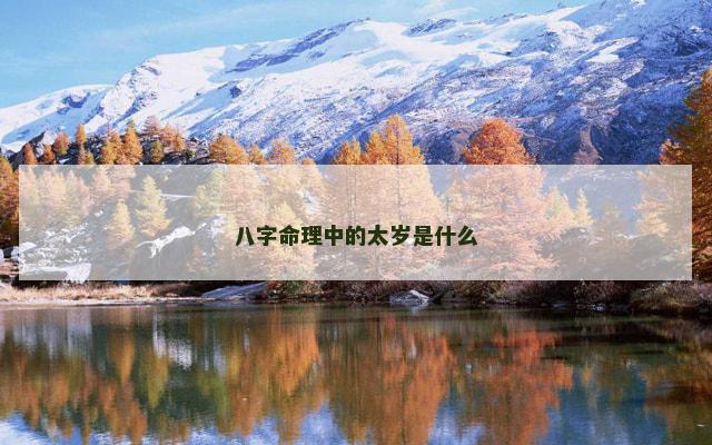 八字命理中的太岁是什么