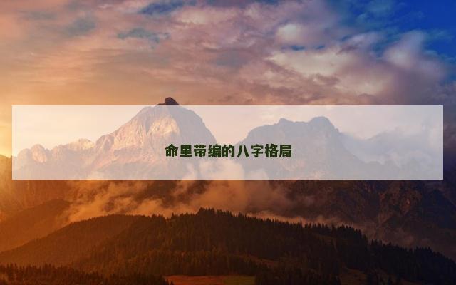 命里带编的八字格局
