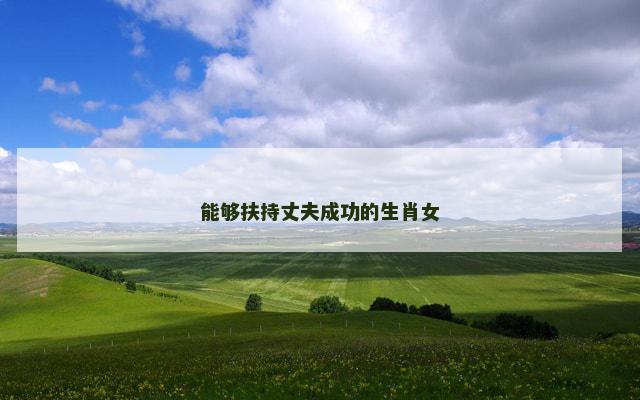 能够扶持丈夫成功的生肖女