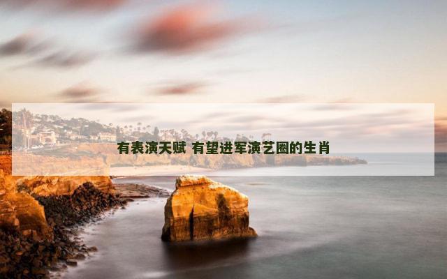 有表演天赋 有望进军演艺圈的生肖