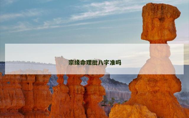 宗缘命理批八字准吗