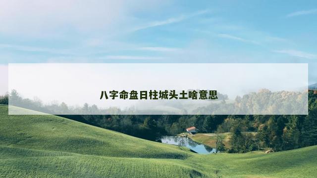 八字命盘日柱城头土啥意思