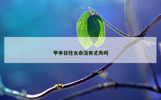 甲申日柱女命没有丈夫吗