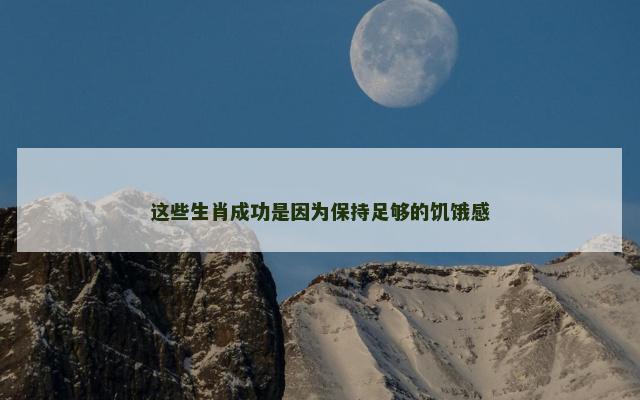 这些生肖成功是因为保持足够的饥饿感 这些生肖成功是因为保持足够的饥饿感