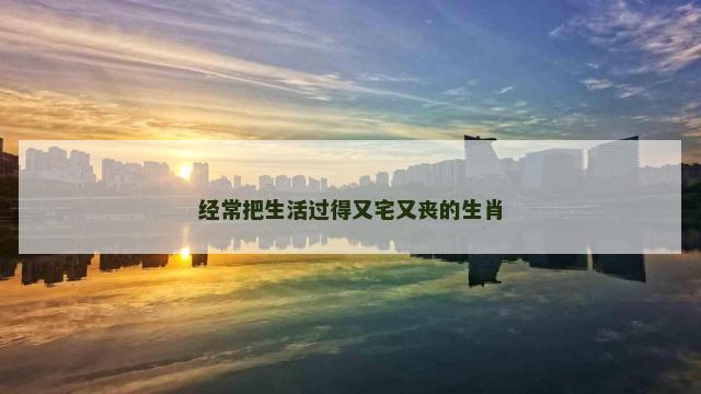 经常把生活过得又宅又丧的生肖