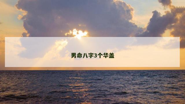 男命八字3个华盖