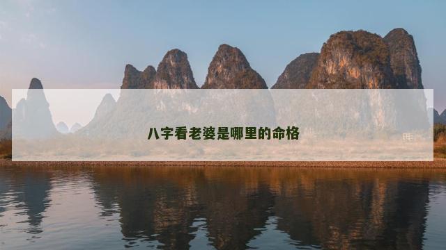 八字看老婆是哪里的命格