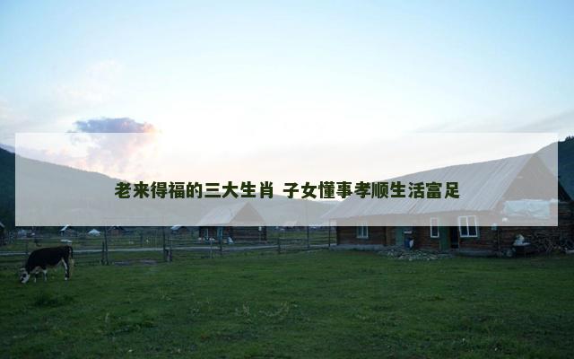 老来得福的三大生肖 子女懂事孝顺生活富足