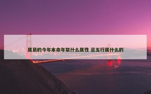 属鼠的今年本命年禁什么属性 忌五行属什么的