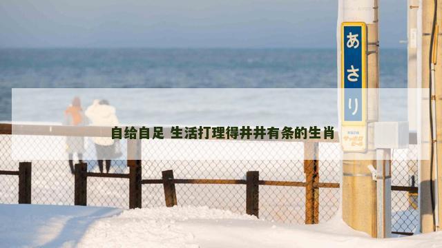 自给自足 生活打理得井井有条的生肖 自给自足 生活打理得井井有条的生肖