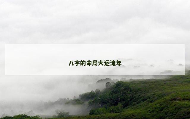 八字的命局大运流年 八字的命局大运流年