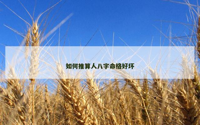如何推算人八字命格好坏 如何推算人八字命格好坏