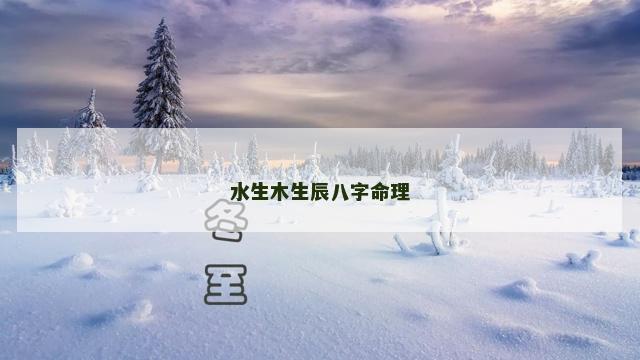 水生木生辰八字命理 水生木生辰八字命理