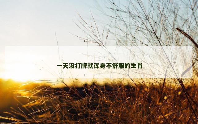 一天没打牌就浑身不舒服的生肖