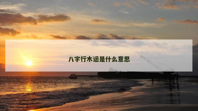八字行木运是什么意思