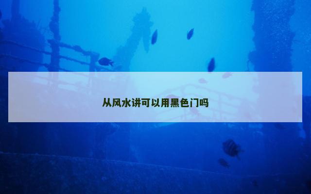 从风水讲可以用黑色门吗