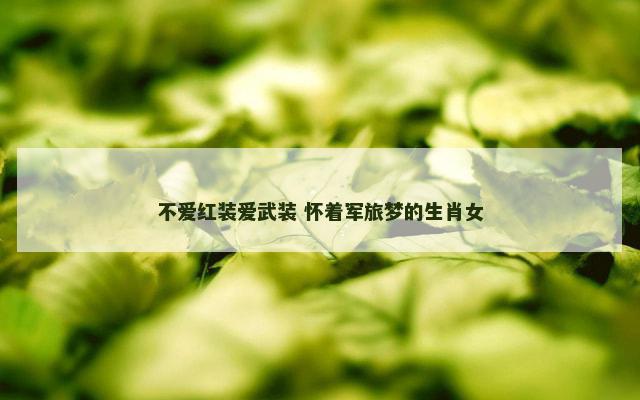 不爱红装爱武装 怀着军旅梦的生肖女