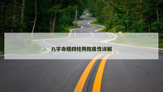八字命格四柱阴阳属性详解