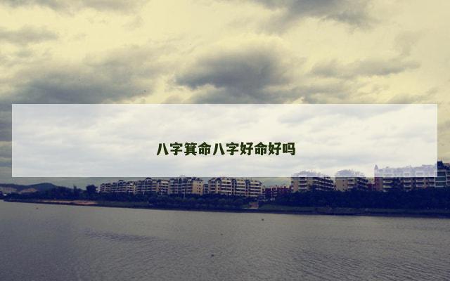八字箕命八字好命好吗