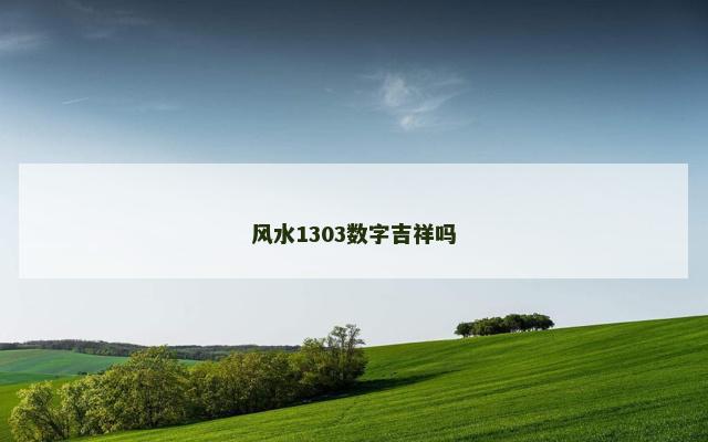 风水1303数字吉祥吗