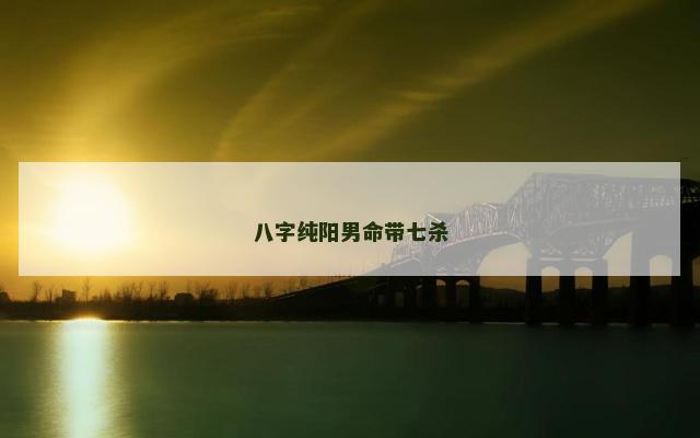 八字纯阳男命带七杀