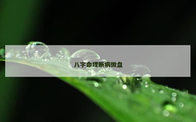八字命理断病微盘 八字命理断病微盘