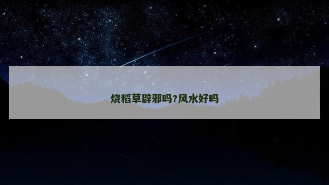 烧稻草辟邪吗?风水好吗 烧稻草辟邪吗?风水好吗