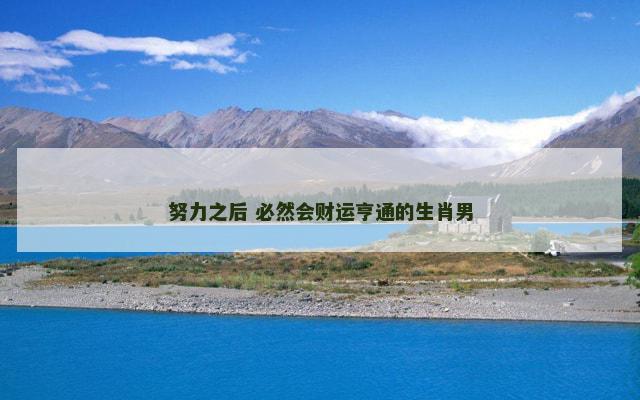 努力之后 必然会财运亨通的生肖男
