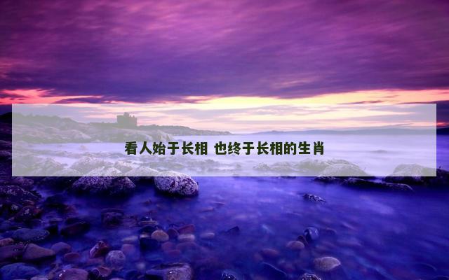 看人始于长相 也终于长相的生肖