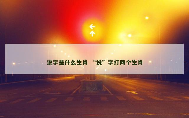 说字是什么生肖 “说”字打两个生肖