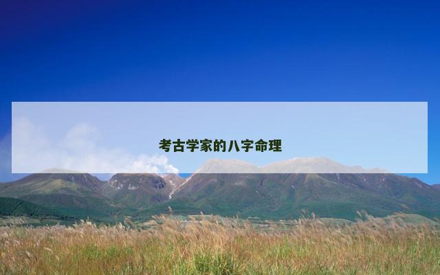 考古学家的八字命理