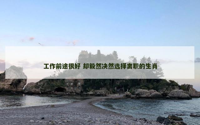 工作前途很好 却毅然决然选择离职的生肖