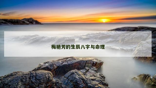 梅艳芳的生辰八字与命理