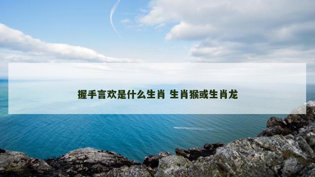 握手言欢是什么生肖 生肖猴或生肖龙