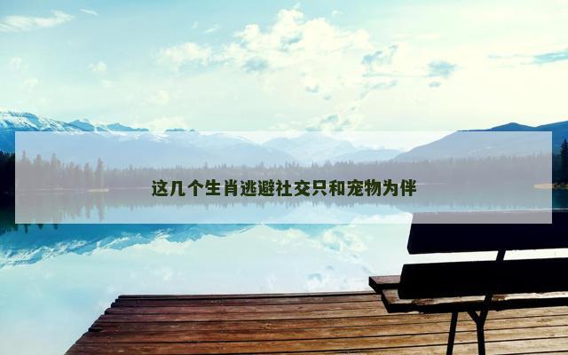 这几个生肖逃避社交只和宠物为伴