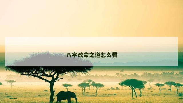 八字改命之道怎么看