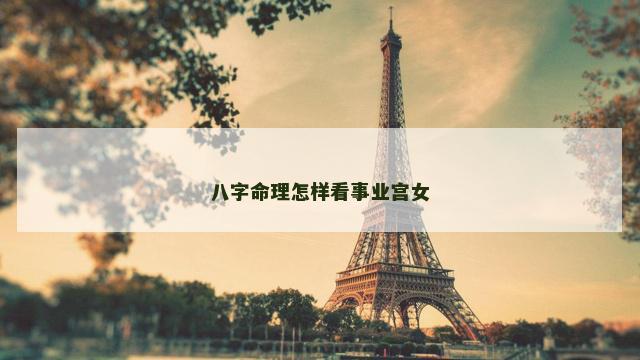 八字命理怎样看事业宫女