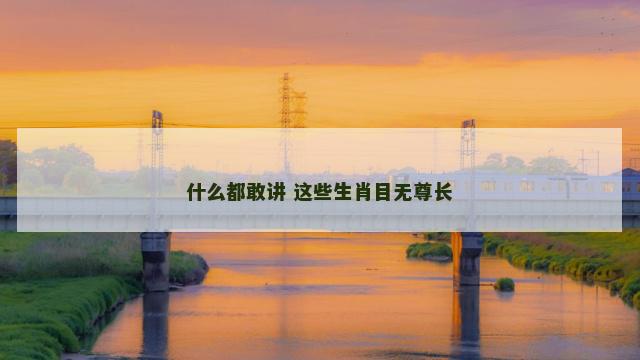 什么都敢讲 这些生肖目无尊长