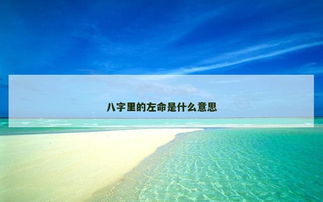 八字里的左命是什么意思